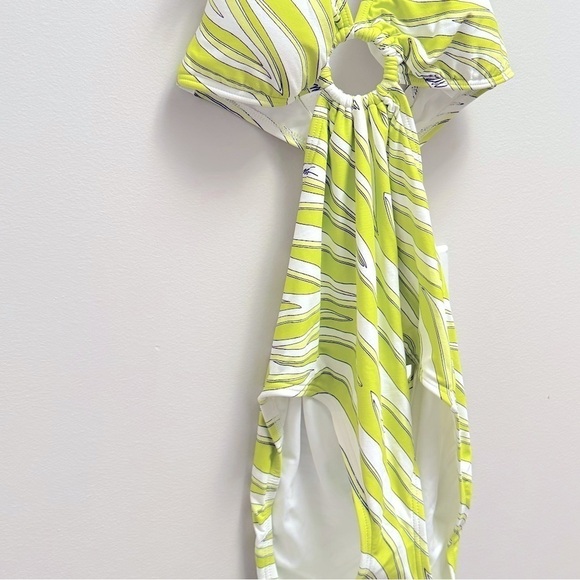 MICHAEL Michael Kors Womens Green Cut-Out Printed One-Piece Swimsui, swimwear 10 - Picture 13 of 14